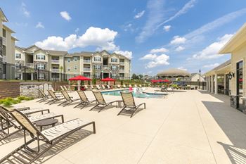 Sun deck with private cabanas